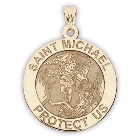 Saint Michael Religious Medal  2/3 Inch Size of Dime Solid 14K Yellow Gold >>> Visit the image link more details. (This is an affiliate link) #necklaces St Michael Medal, The Book Of Revelation, St Michael Pendant, The Old Testament, Saint Michael, Book Of Revelation, Pendant Bails, Saints Medals, Religious Jewelry