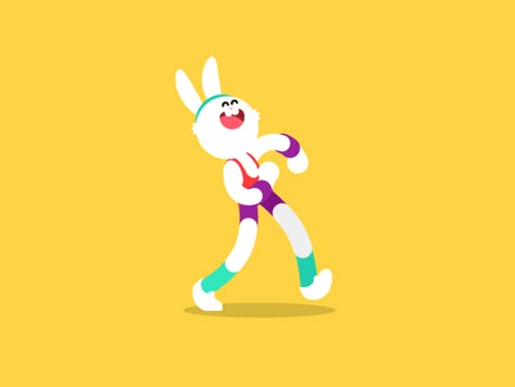 Double Bounce Walk Cycle, Happy Walk Cycle, After Effect Animation, 2d Animation Character Design, Bounce Animation, Markus Magnusson, Bunny Animation, Aftereffects Animation, Walk Animation