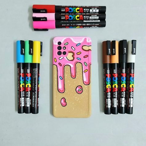 Posca Marker Phone Case, Posca Marker Art Phone Case, Posca Pen Phone Case, Posca Phone Case, Marker Projects, Candy Phone Cases, Tumbler Cups Personalized, Customized Phone Covers, Diy Marker