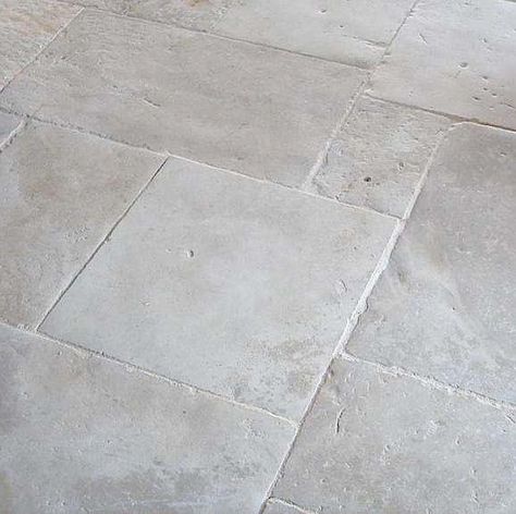 Cozy Tile Floors, Stone Flooring Pattern, Grey Stone Flooring, Antique Stone Flooring, Limestone Floors, French Limestone Floor, French Limestone, Flagstone Flooring, Stone Floor