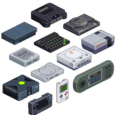 Retro systems 80s Things, Image Pixel Art, Kare Kare, Retro Gaming Art, Gameboy Color, Retro Gadgets, Classic Video Games, Pixel Art Design, Retro Video Games