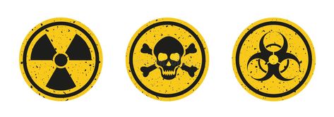 Toxic Sign, Radiation Sign, Yellow Sign, Vector Artwork, Vector Icons, Digital Illustration, White Background, Stock Vector, Vector Illustration