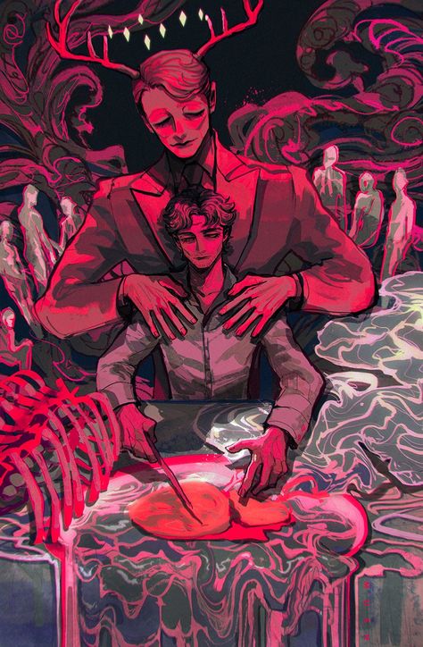 Hannigram Fanart, Hannibal Fanart, Hannibal Lecter Series, Hannibal Tv Series, Hannibal Series, Nbc Hannibal, Will Graham, Dark Romantic, Grunge Art