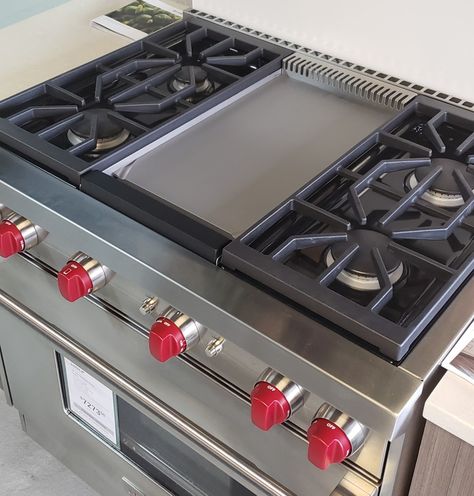 Gas Range With Griddle, Stove Top With Griddle, Wolf Stove Kitchen, Gas Stove With Griddle, Wolf Gas Range, Zline Gas Stove Top, Stove With Griddle, Wolf Stove, Stove Top Griddle