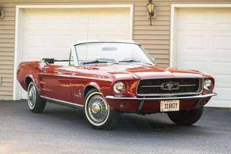 1967 Mustang Convertible, Lamborghini Jalpa, Ford Mustang 1968, Mustang 1967, Ford Mustang 1967, Red Mustang, Ford Convertible, Old American Cars, 1967 Ford Mustang