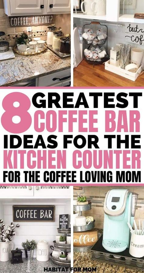 Kitchen Counter Coffee Bar, Coffee Bar Ideas Kitchen, Coffee Bar Ideas Kitchen Counter, Diy Coffee Station, Coffee Station Kitchen, Coffee Bar Station, Coffee Area, Coffee Bar Ideas, Coffee Stations