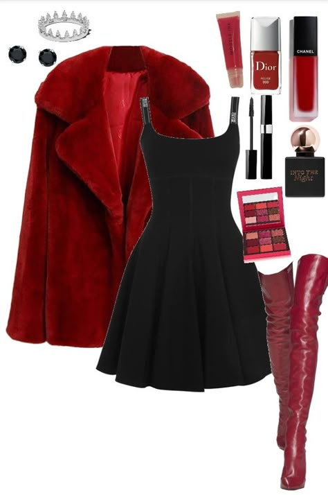 Polyvore Christmas Outfits, Valentines Fits, Cherry Style, Classy Winter Outfits, Fashion Design Clothes, Really Cute Outfits, Fancy Outfits, Performance Outfit, Girly Outfits