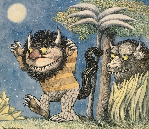 sendak, maurice where the wild t ||| art ||| sotheby's n09250lot8hr5men Maurice Sendak, Edward Gorey, T Art, Wild Things, Childrens Illustrations, Children's Book Illustration, Book Illustration, Art Exhibition, The Wild