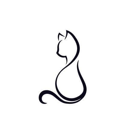 Silouette Tattoo, Cat Silhouette Tattoos, Silhouette Chat, Cat Simple, Kitten Tattoo, Cat Logo Design, Chat Logo, Hip Thigh Tattoos, Bestie Tattoo