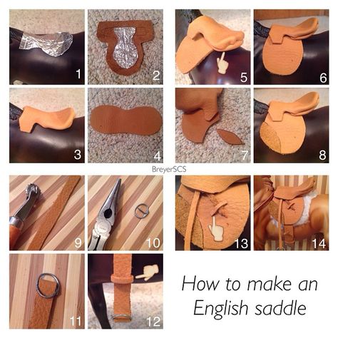 Mini Horse Tack, Schleich Horses Stable, Toy Horse Stable, Miniature Horse Tack, Horse Tack Diy, Diy Horse Barn, Horse Saddle Pads, Hobby Horses, English Saddle