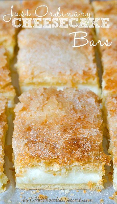 Just Ordinary Cheesecake Bars | Easy Sopapilla Cheesecake Bar Recipe Crescent Rolls And Cream Cheese, Sopapilla Cheesecake Bars, Cheesecake Bars Easy, Sopapilla Cheesecake, Coconut Dessert, Cheesecake Bar Recipes, Torte Cupcake, Crescent Roll Recipes, Delectable Desserts