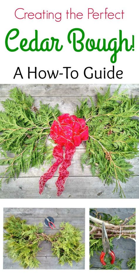 Learn how to easily make these stunning cedar boughs for your home! Diy Christmas Flower Arrangements, Cedar Boughs, Holiday Cleaning, Diy Christmas Garland, Natural Christmas Decor, Christmas Flower Arrangements, Cedar Trees, Christmas School, Christmas Planner