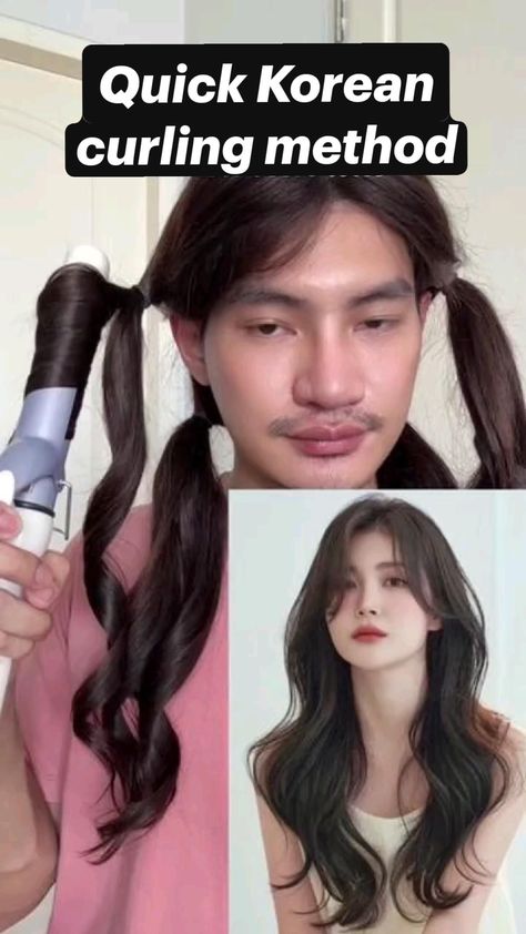 Hair Curling Techniques, Hairstyle Korean, Curling Tips, Hair Curling Tutorial, Hair Style Korea, Long Hair Tips, Hair Curling Tips, Easy Hairstyles For Thick Hair, Hair Inspiration Long