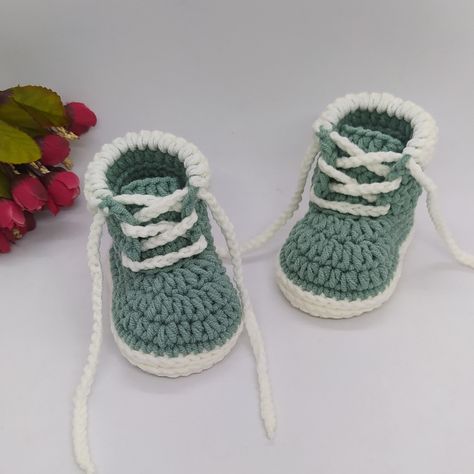 Crochet Safety Work Boots Baby Booties – Free Pattern – Anni Craft Bootie Crochet Pattern Free, Crochet Baby Sneakers Free Pattern, Baby Booties Free Pattern Crochet, Baby Shoes Crochet Free Pattern, Baby Booties Crochet Pattern Free, Crochet For Baby Boy, Crochet Booties Free Pattern, Crochet Baby Boy Booties, Crochet Boots Free Pattern