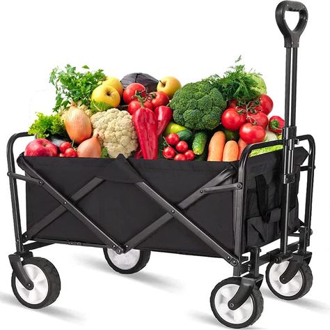 Ideal for transporting your gear to outdoor sporting events, concerts, and trips to the park, this versatile cart is also a great companion for various tasks around the house. However, please be aware that it is not designed for transporting children. Portable Shopping Cart, Camping Cart, Yard Cart, Camping Accesorios, Cart Design, Outdoor Cart, Beach Wagon, Utility Wagon, Wagon Cart