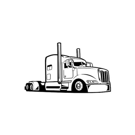 Vector premium semi truck 18 wheeler sil... | Premium Vector #Freepik #vector #big-truck #semi-truck #transport-truck #trailer-truck Semi Truck Tattoo, Trailer Tattoo, Semi Truck Drawing, Truck Tattoo, Vinyl Projects Silhouette, Transport Truck, Cargo Truck, Truck Cargo, Sport Truck