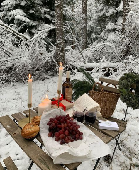 Picnic Business, Winter Picnic, Cozy Mood, Luxury Picnic, Mood Aesthetic, Winter Candle, Manifestation Board, Christmas Wonderland, Picnic Foods