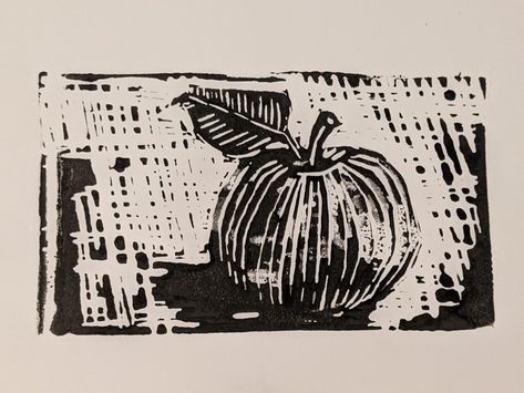 Lino Print Still Life, Still Life Linocut, Apple Lino Print, Apple Linocut, Lino Art, Ex Libris, Lino Print, Kitchen Art, Linocut Prints