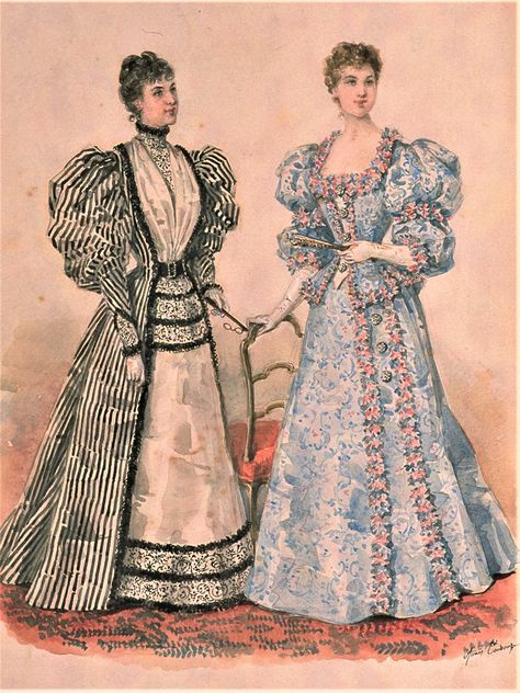 1890s Womens Fashion, 1890s Fashion Plates, 1890s Fashion Women, 1830 Fashion, 1890 Fashion, Edwardian Fashion Plates, Belle Epoque Fashion, 1899 Fashion, Western Womens Fashion