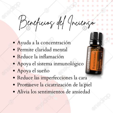 Beneficios y caracteristicas del aceite Incienso #incienso #frankincense #usos del incienso #beneficios del incienso #rey de ls aceites #king of oils #top 10 #wellnessadvocate #doterra #wellnessstockphotos #onedropdesigns #doterrawellnessadvocate #doterratips #doterragraphics #doterraphotos Doterra Frankincense, Change Your Mind, Cool Items, Doterra, Social Media Post, Top 10, Social Media, Media, How To Plan