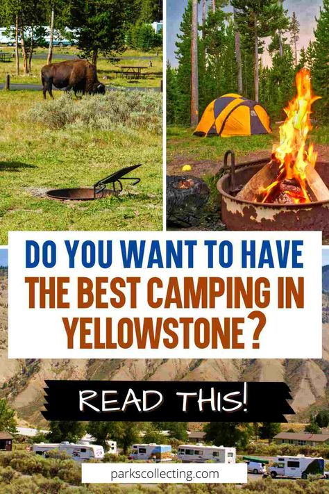 Your complete guide to the best camping in Yellowstone National Park. Includes all the campgrounds and RV parks, tips, how to make reservations, and more. Camping Yellowstone National Park, Things To Take Camping, Yellowstone National Park Camping, Yellowstone Vacation Planning, Montana Trip, Best Rv Parks, National Park Lodges, Yellowstone Vacation, Yellowstone Camping