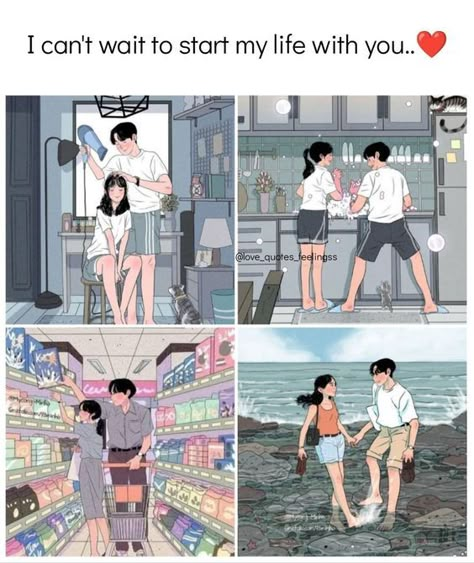 Couple Picture With Quotes, Cute Anime Couple Comics, Waiting For Her Pictures, Quotes For Waiting For Someone, Cute Fanart Couple, Love Goals Quotes, Cute Romantic Pics, Relationship Quotes Wallpaper, Cute Wallpapers Couple