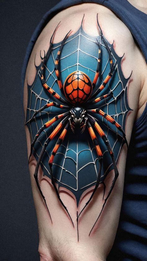 Tato 3d, Spider Tattoos, 3d Spider, Hyper Realistic Tattoo, Snake Dragon, Realistic Tattoo Sleeve, Spider Design, Marvel Tattoos, Spider Tattoo