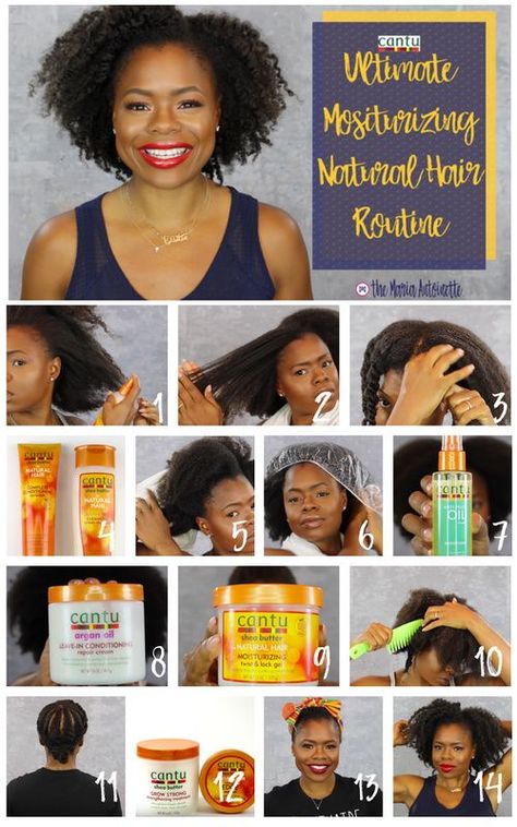 Ultimate Moisturizing Natural Hair Routine Moisturizing Natural Hair, Cantu Hair, Cantu For Natural Hair, Low Porosity Hair Care, Hair Care Routine Daily, 4c Natural Hair Care, Cantu Hair Products, Natural Curly Hair Care, Moisturizing Routine