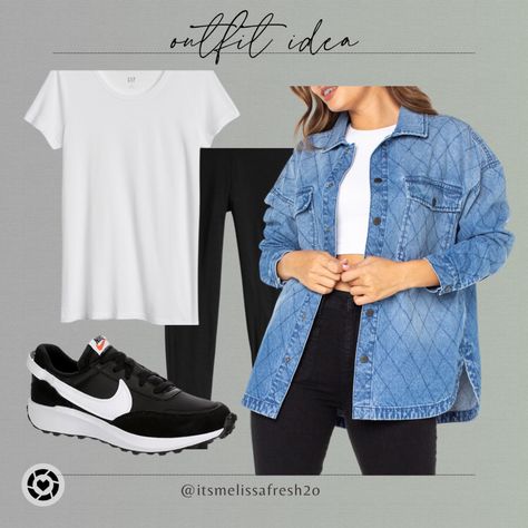 Outfit Idea #shacket #denim #errrands #weekend Follow my shop @itsmelissafresh2o on the @shop.LTK app to shop this post and get my exclusive app-only content! #liketkit #LTKFind #LTKunder50 #LTKBacktoSchool @shop.ltk https://liketk.it/4f0xG Denim Shacket Outfit Women, Shacket Outfit Women, Shacket Outfit, Fashion Hacks Clothes, Leggings Shop, Denim Jacket, What To Wear, Leggings, Fashion Inspo