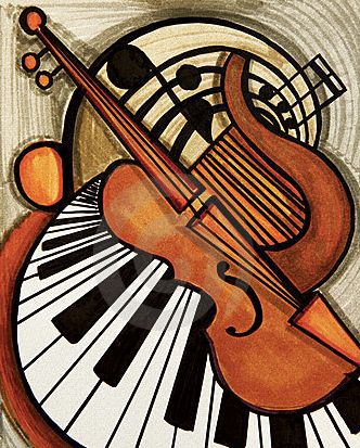 Daniel and Mary - intwined together by music. Daniel plays violin - Mary plays violin and piano. Quite fitting! Instruments Art, Music Drawings, Music Painting, Piano Keys, Music Artwork, Musical Art, Music Themed, Arte Pop, Art Abstrait