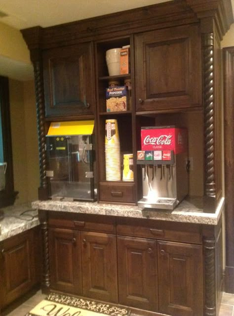 Not sure where this is going in my dream house but I so need that drink machine. Only changes I would make, margarita machine and beer tap Movie Theater Rooms, At Home Movie Theater, Home Theater Rooms, Theatre Room, Theater Room, Home Cinema, Movie Room, Home Movies, Basement Remodeling