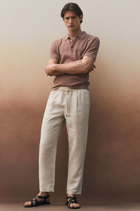 Hot Weather Outfits Men, Mens Linen Pants Outfit, Mens Linen Outfit, Men Linen Outfit Summer, Linen Pants Outfit Men, Linen Outfit Men, Linen Pants Outfits, White Linen Pants Outfit, Trousers Outfit Men