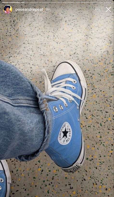 Blue Converse Outfit, Baby Blue Converse, Light Blue Converse, Converse Aesthetic, Cute Converse, Dr Shoes, Blue Converse, Cute Sneakers, Outfits With Converse