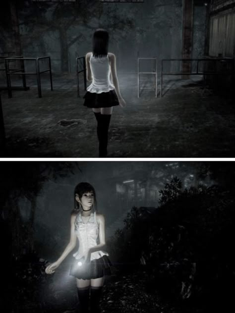 Horror Protagonist Aesthetic, Fatale Frame, Horror Protagonist Outfit, Horror Game Protagonist Outfit, Y2k Characters, Horror Game Aesthetic, Fatal Frame Outfit, Japanese Horror Game, Horror Game Protagonist