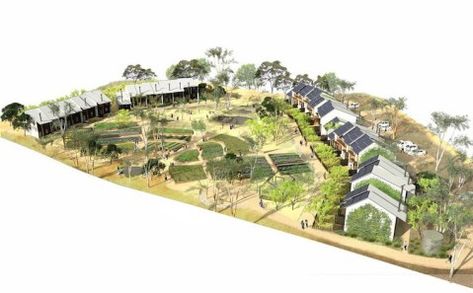 water-positive development in rural australia Eco Village Community, Rural Australia, Building Challenge, Eco Village, Village Map, Sustainable Environment, Semester 2, Beautiful Places To Live, Community Living