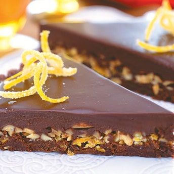 Candied Orange Peel Recipe, Chocolate And Orange Tart, Orange Tart, Candied Orange, Candied Orange Peel, Chocolate Pie, Chocolate Espresso, Grand Marnier, Toasted Almonds