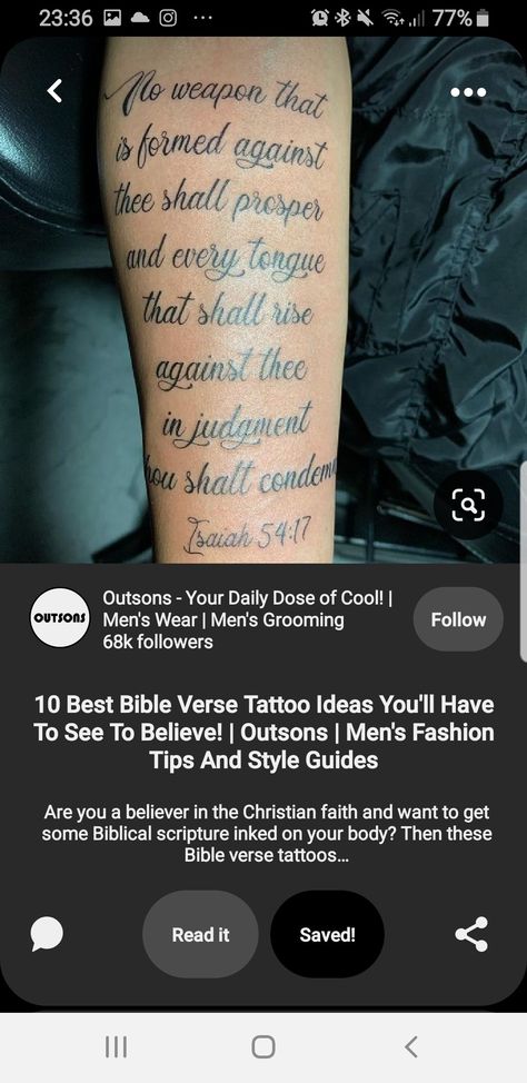 Isaiah 54:17 Tattoo Men, Isiah 54:17 Tattoos, Isaiah 54 17 Tattoo, 17 Tattoo, Bible Verse Tattoos, Verse Tattoos, Isaiah 54, Best Bible Verses, Rise Against