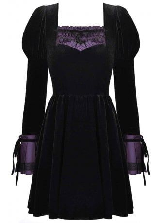 Purple Gothic Dress, Velvet Gothic Dress, Walpurgis Night, Dark Purple Dresses, Velvet Dress Short, Purple Gothic, Alternative Dress, Dark In Love, Attitude Clothing