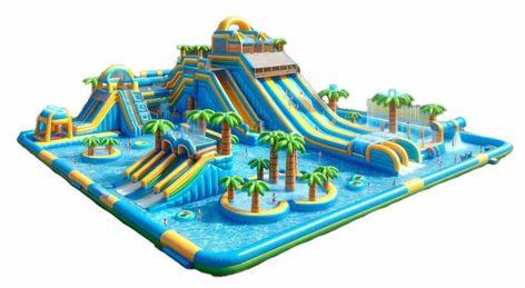 Custom 100ft Inflatable Water Parks For Sale Small Park Design, Giant Inflatable Pool, Fun Pool Games, Diy Backyard Movie Night, Inflatable Water Slides, Christian Book Recommendations, Water Park Rides, Inflatable Pool Bed Kids, Inflatable Island