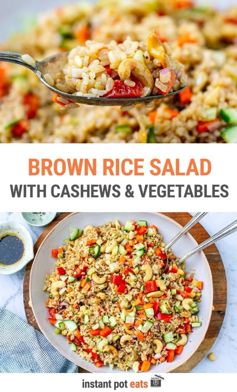 Healthy Rice Salad Recipes, Summer Rice Salad Recipes, Brown Rice Recipes Vegan, Instant Brown Rice Recipes, Rice Salad Recipes Easy, Brown Rice Recipes Seasoned, Brown Rice Salad Recipes, Brown Rice Meals, Vegan Rice Salad