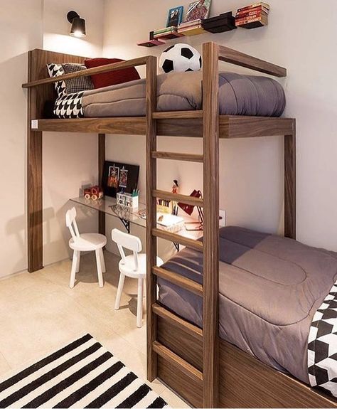 Bunk Bed Shelf, Loft Bunk Bed, Bunk Beds For Boys Room, Modern Bunk, Bed Shelf, Kids Bunk Bed, Shared Boys Rooms, Loft Bunk, Bed Loft