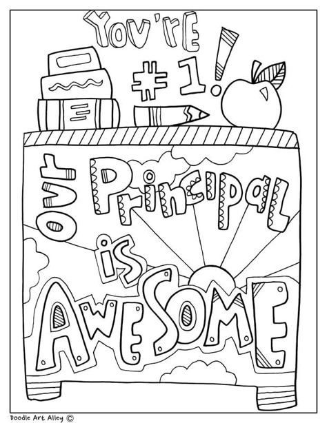 Our Principal is Awesome! Coloring Page Principals Appreciation Day Ideas, Principals Day Ideas Appreciation Gifts From Kids, Principals Day Gift Ideas, Principal Appreciation Crafts For Kids, Principal Day Ideas From Students, Principals Day Ideas, Happy Principals Day, National Principal Day Ideas, Gifts For Principals From Students