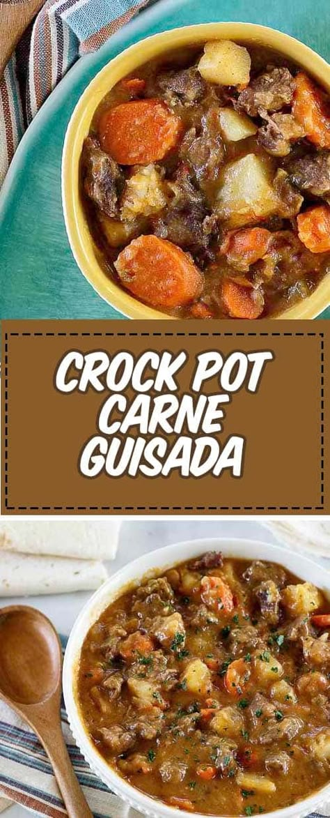 Crock Pot Carne Guisada, Carne Guisada Crock Pot, Guisada Recipe, Stewed Beef, Mexican Beef Stew, Inspired Taste, Mexican Stew, Carne Guisada, Mexican Beef