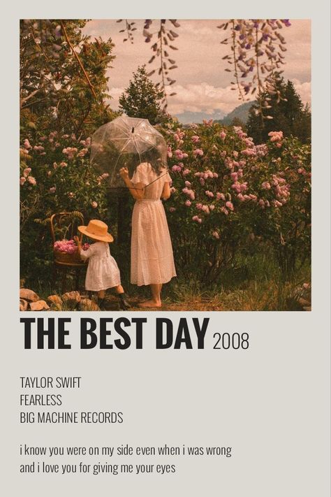 Fearless Polaroid, The Best Day Taylor Swift, Taylor Polaroid, Polaroid Songs, Taylor Poster, Taylor Swift Discography, Song Posters, Polaroid Posters, Taylor Songs