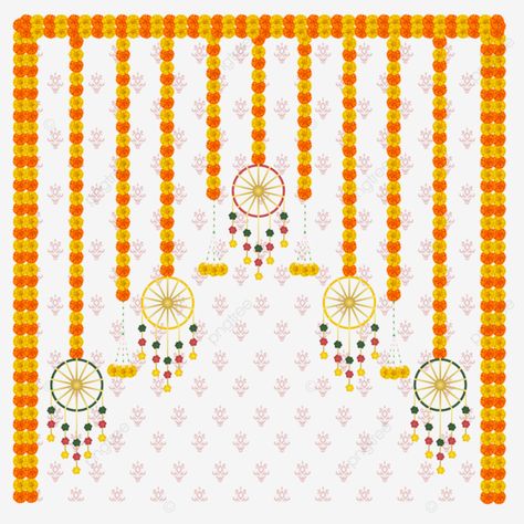 Haldi Elements Illustration, Sangeet Illustration, Wedding Elements Png, Haldi Elements, Wedding Elements Illustration, Backdrop Flowers, Indian Invitation, Wedding Illustration Card, Caricature Wedding Invitations