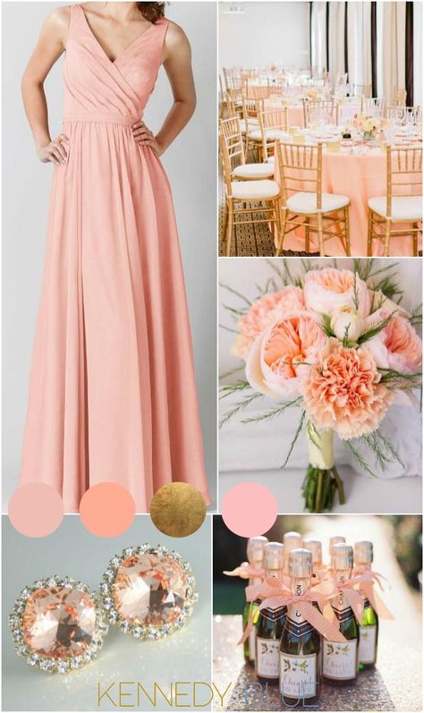 5 Beautiful Wedding ceremony Colours for Spring  #colors #gorgeous #spring Coral Peach Bridesmaid Dresses, Peach Dress Outfit Wedding, Peach Wedding Palette, Wedding Colors For Spring, Wedding Reception Outfit For Bride, Reception Outfit For Bride, Peach Wedding Colors, Peach Bridesmaid, Peach Bridesmaid Dresses