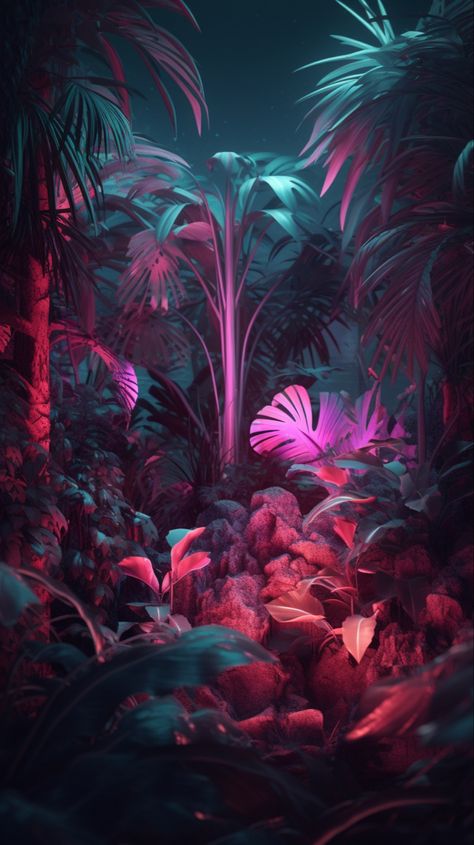 Club Flyer Background, Nightclub Background, Forest Room Aesthetic, Neon Jungle, Nightclub Design, Lantern Ideas, Tropical Background, Abstract Graphic Design, Club Poster