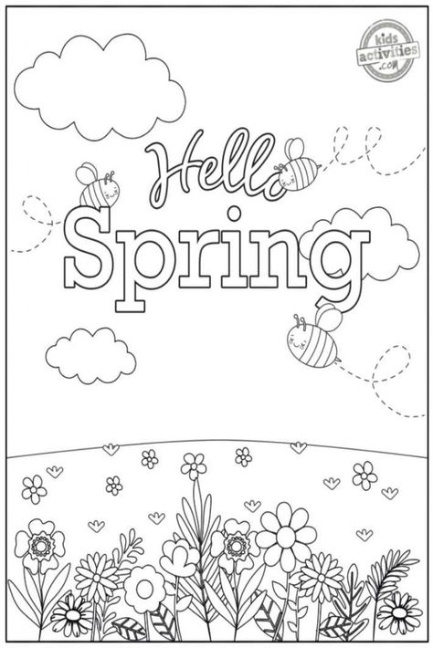 Welcome Spring Crafts For Kids, Welcome Spring Activities, Welcome Spring Preschool Activities, Spring Drawing For Kids, Spring Season Drawing For Kids, Spring Worksheets For Kids, Spring Season Drawing, Spring Worksheets, Spring Coloring Sheets