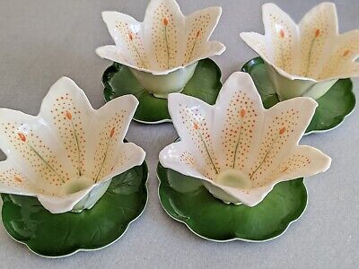 I. Godinger & Co Lilies Bowl W/Lily Pad Plate Sweet of 8  | eBay Ceramic Fruit Plate, Flower Jewelry Dish, Ring Dish Ceramic, Flower Ceramic Plate, Cute Ceramic Plates, Lily Pad Plate, Fruit Ceramics, Cool Bowls, Funky Pottery