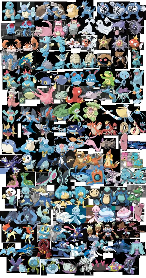 Water Pokemon Drawings, Pokémon Water Type, Water Trainer Pokemon, Pokemon Team Ideas, Water Type Pokemon Wallpaper, Water Pokemon Art, Water Pokemon Tattoo, Earth Pokemon, Water Pokemon Wallpaper